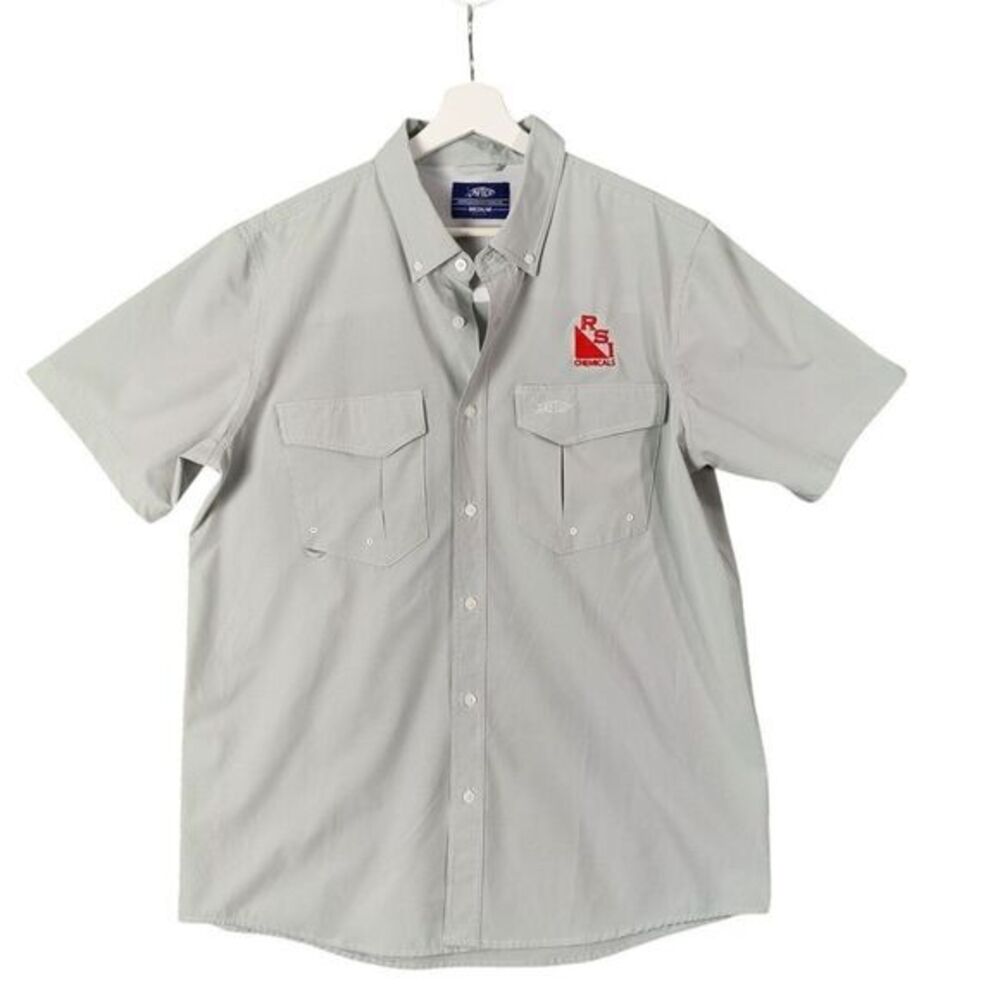 AFTCO Mens Apex Stretch Performance Moisture Wick Fishing Button Shirt M Vented